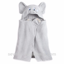 Elefante de peso ligero 100% bebé de bambú con capucha Toalla de baño superior súper esponjoso de bebé